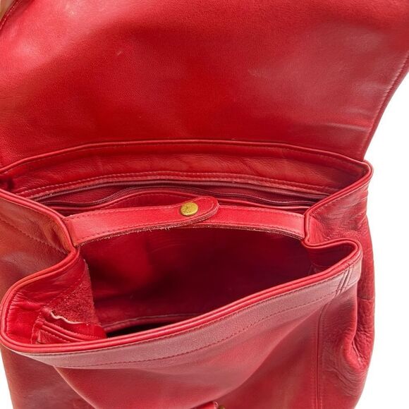 Vintage Coach Soho Back Sac 4134 Backpack Red Leather Buckle Bag - Picture 10 of 14